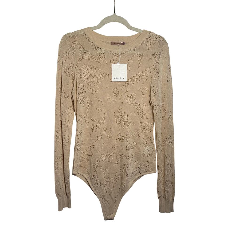 New Skylar Rose Body Suit Womens XL Sheer Long Sleeve